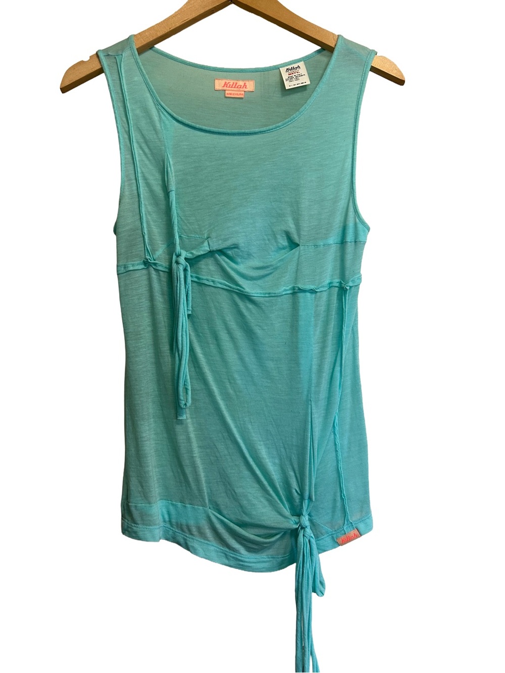 Vintage Killah by Miss Sixty Seafoam Green Tencel Side Tie Top